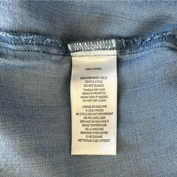 Beachlunchlounge Boho Chambray Embroidered Peasant Style Top Size Small - Picture 10 of 10